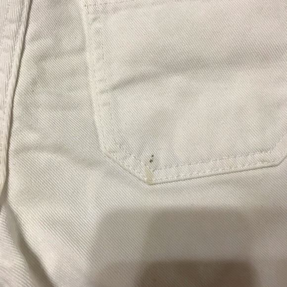 High Waisted Button Up White Vintage Jean Shorts - Picture 7 of 8